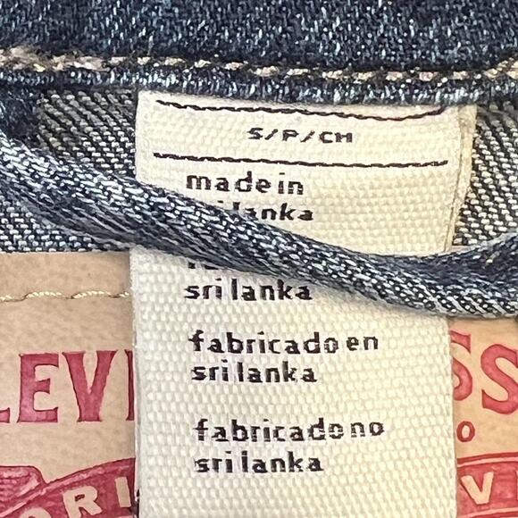 Levis Denim Vest Womens Small Sleeveless Trucker Jean Jacket Distressed Western - Picture 5 of 11